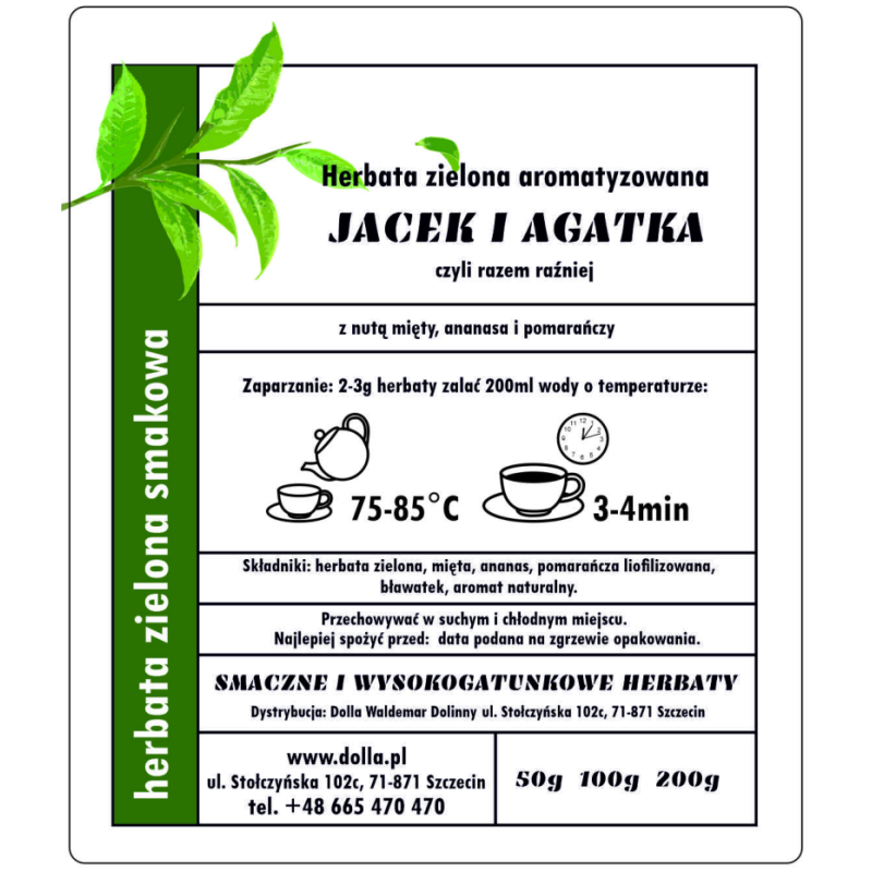 Herbata zielona smakowa Jacek i Agatka - 1